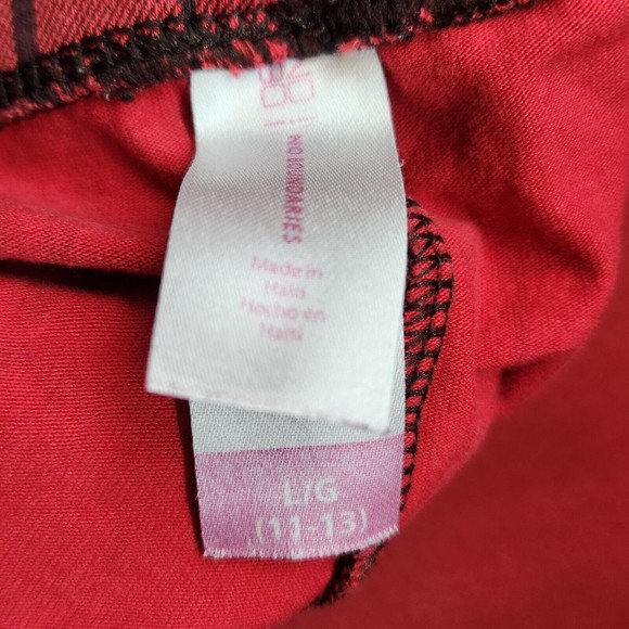 No Boundaries Women Size Large Plaid Christmas Holiday Leggings Check Red Black - Picture 4 of 4